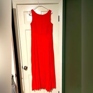 Pleated chiffon maxi dress